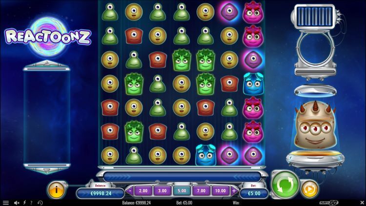 Online casino Reactoonz spel van Play'n Go