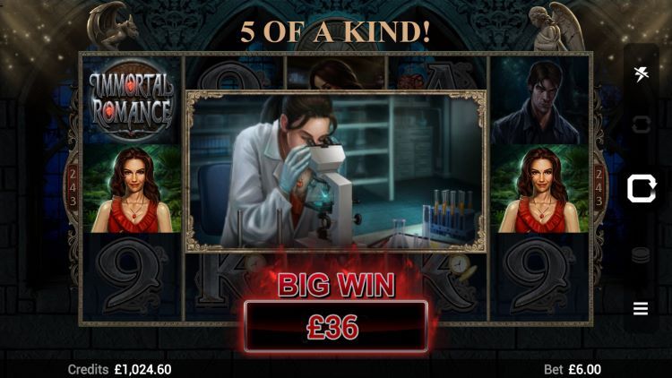 Big Win Immortal Romance casino spel